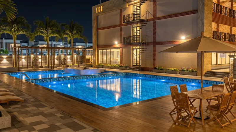 Swimming Pool Area · Night, Greenland Delsol Resort, Lonavala